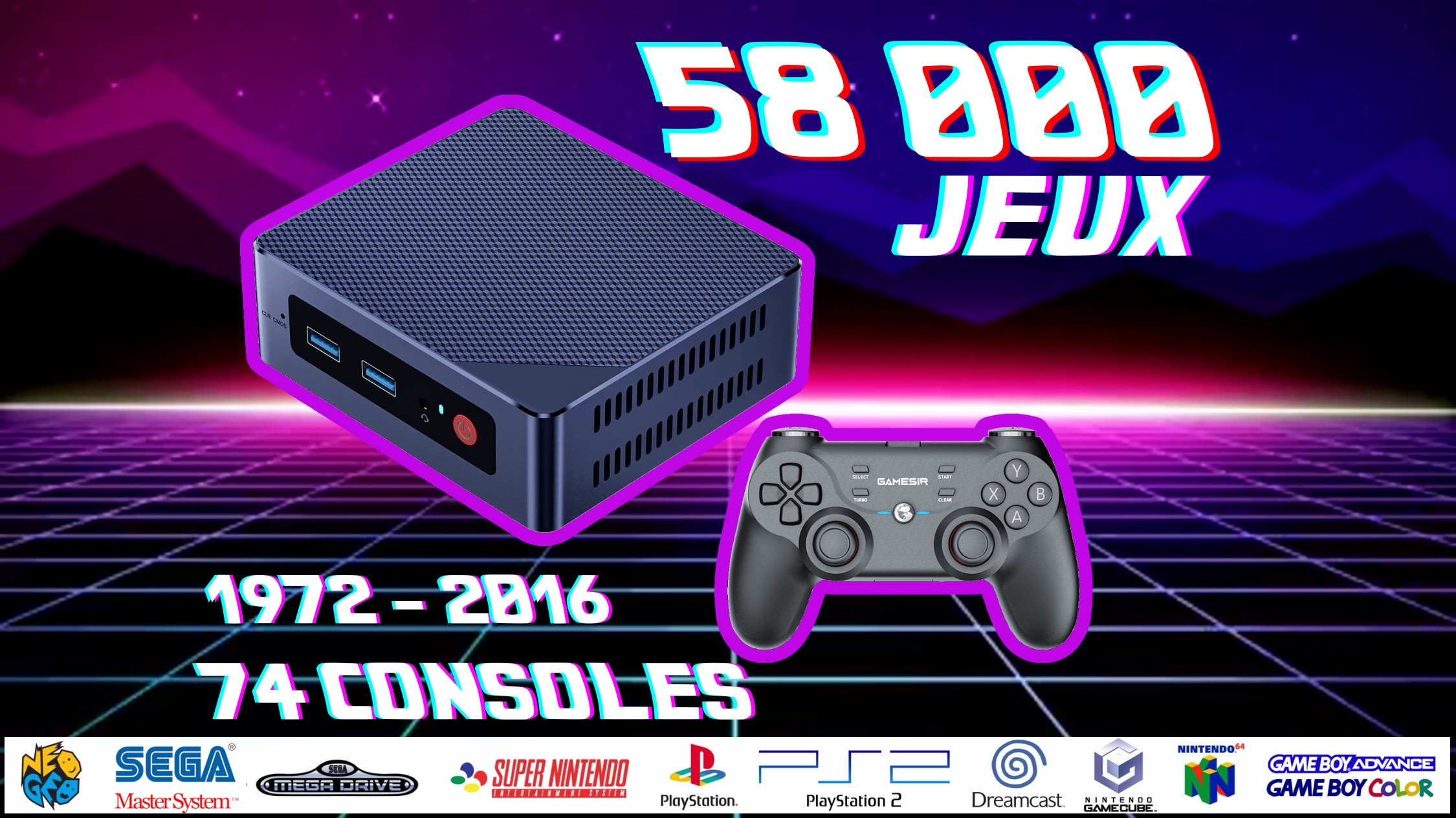 Console Retrobox Bronze - 58 000 Jeux Inclus
